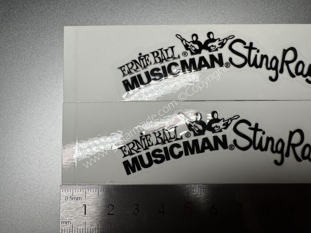 SHIP FROM CHINA !! BLACK ERNIE BALL MUSICMAN StingRay5 GUITARS Guitar VINLY UV Neck Headstock Decals Stickers
