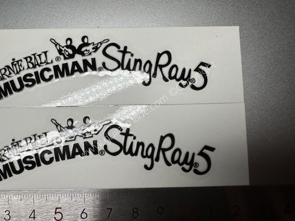 SHIP FROM CHINA !! BLACK ERNIE BALL MUSICMAN StingRay5 GUITARS Guitar VINLY UV Neck Headstock Decals Stickers