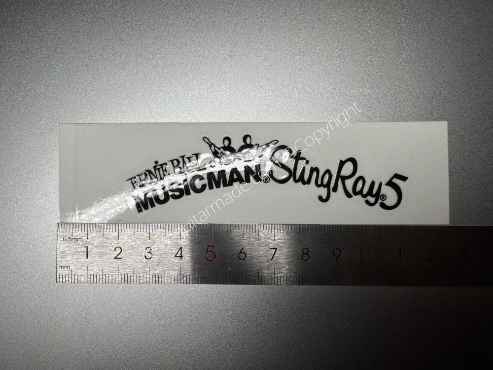 SHIP FROM CHINA !! BLACK ERNIE BALL MUSICMAN StingRay5 GUITARS Guitar VINLY UV Neck Headstock Decals Stickers