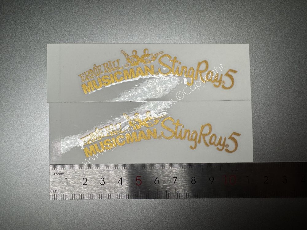 SHIP FROM CHINA !! GOLDEN ERNIE BALL MUSICMAN StingRay5 GUITARS Guitar VINLY UV Neck Headstock Decals Stickers