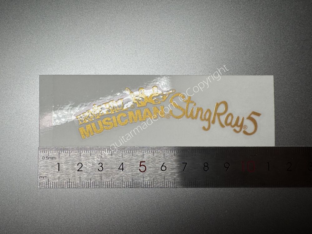 SHIP FROM CHINA !! GOLDEN ERNIE BALL MUSICMAN StingRay5 GUITARS Guitar VINLY UV Neck Headstock Decals Stickers