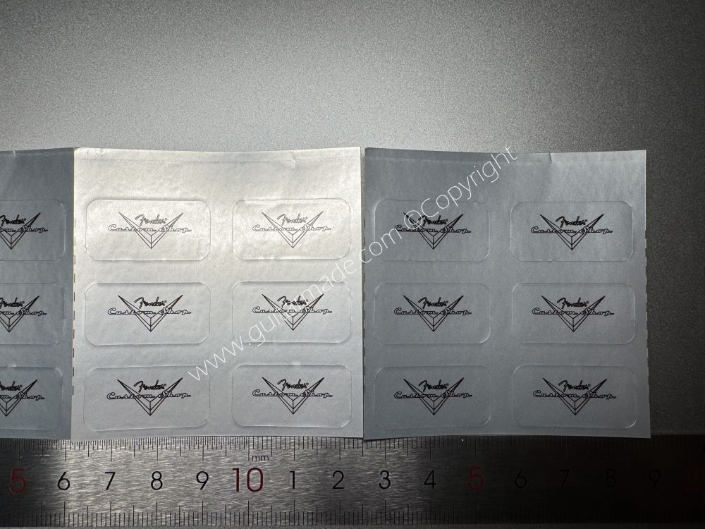 SHIP FROM CHINA !! SILVER FENDER CUSTOM SHOP PVC GUITARS Guitar VINLY Neck Headstock Decals Stickers