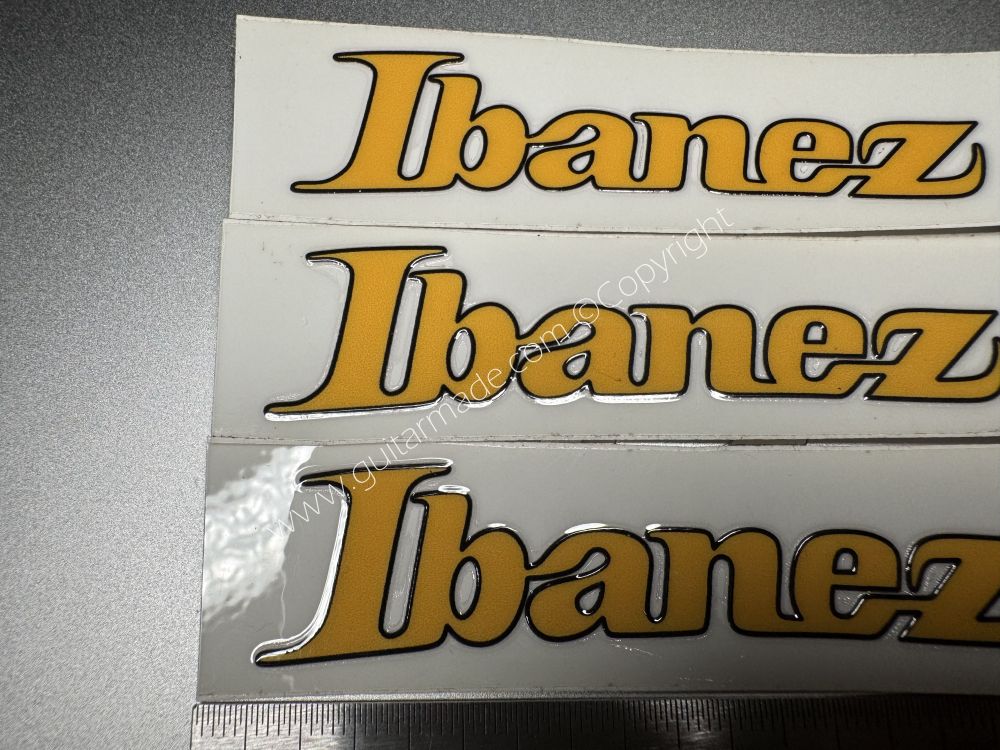SHIP FROM CHINA !! YELLOW lBANEZ GUITARS Guitar VINLY UV Neck Headstock Decals Stickers