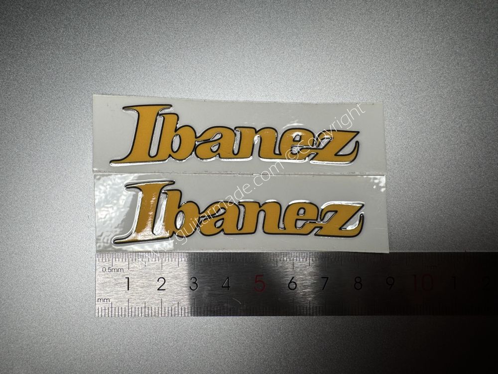 SHIP FROM CHINA !! YELLOW lBANEZ GUITARS Guitar VINLY UV Neck Headstock Decals Stickers