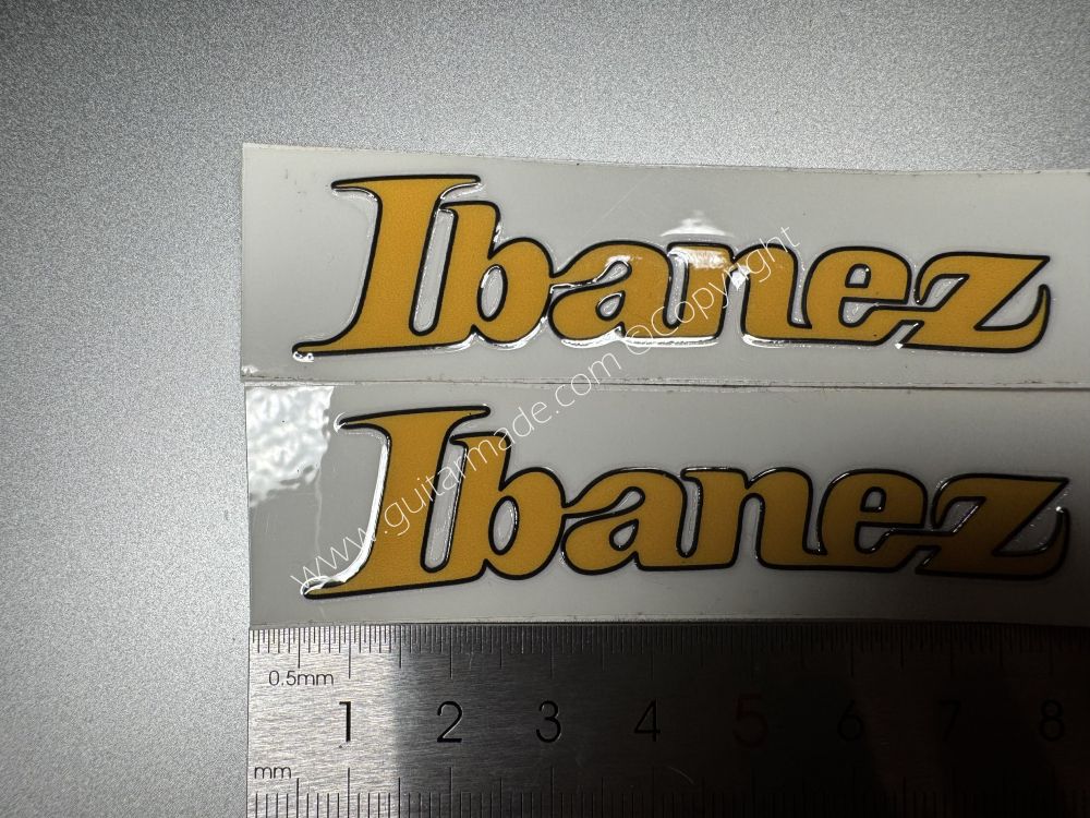 SHIP FROM CHINA !! YELLOW lBANEZ GUITARS Guitar VINLY UV Neck Headstock Decals Stickers