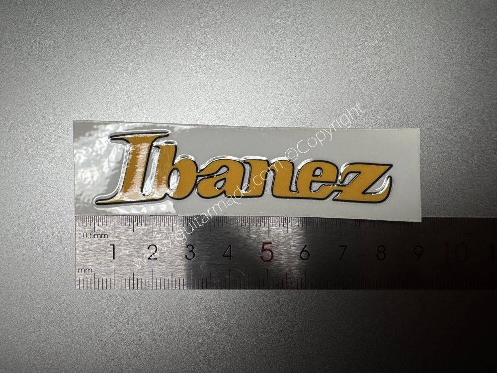 SHIP FROM CHINA !! YELLOW lBANEZ GUITARS Guitar VINLY UV Neck Headstock Decals Stickers