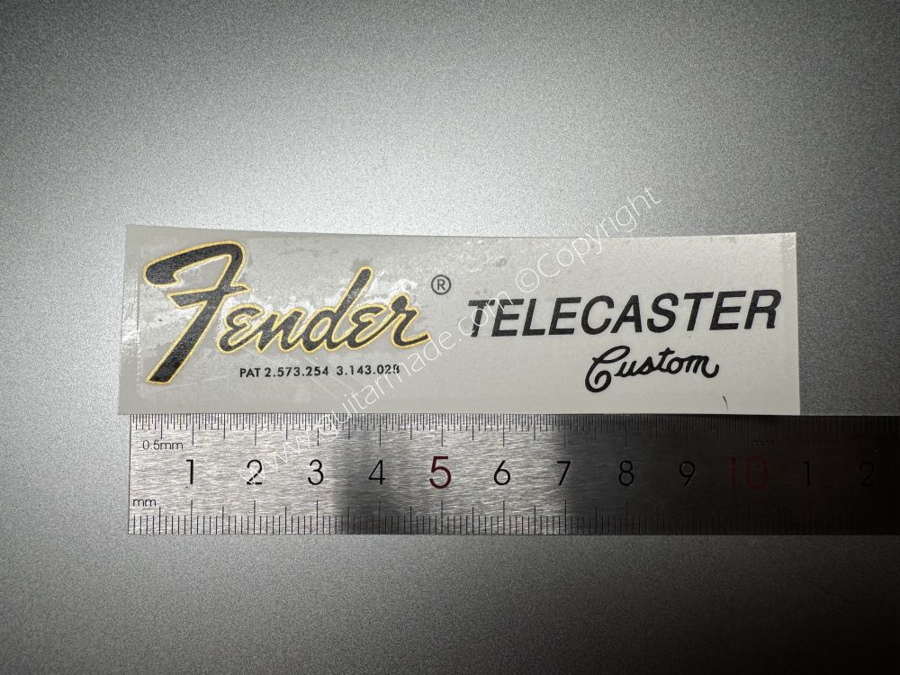 SHIP FROM CHINA !! FENDER CUSTOM TELECASTER BASS Guitar Metallic ink Neck Headstock Decals Sticker 028