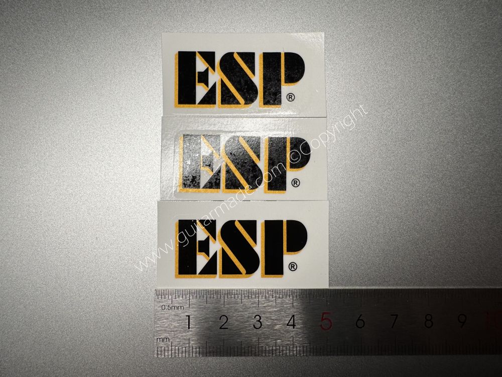 SHIP FROM CHINA !! BLACK+GOLD ESP GUITARS Guitar Waterslide Neck Headstock Decals Stickers