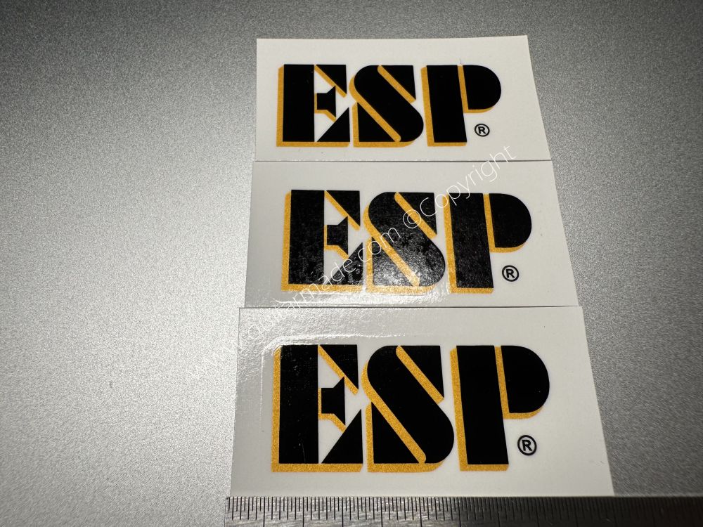SHIP FROM CHINA !! BLACK+GOLD ESP GUITARS Guitar Waterslide Neck Headstock Decals Stickers