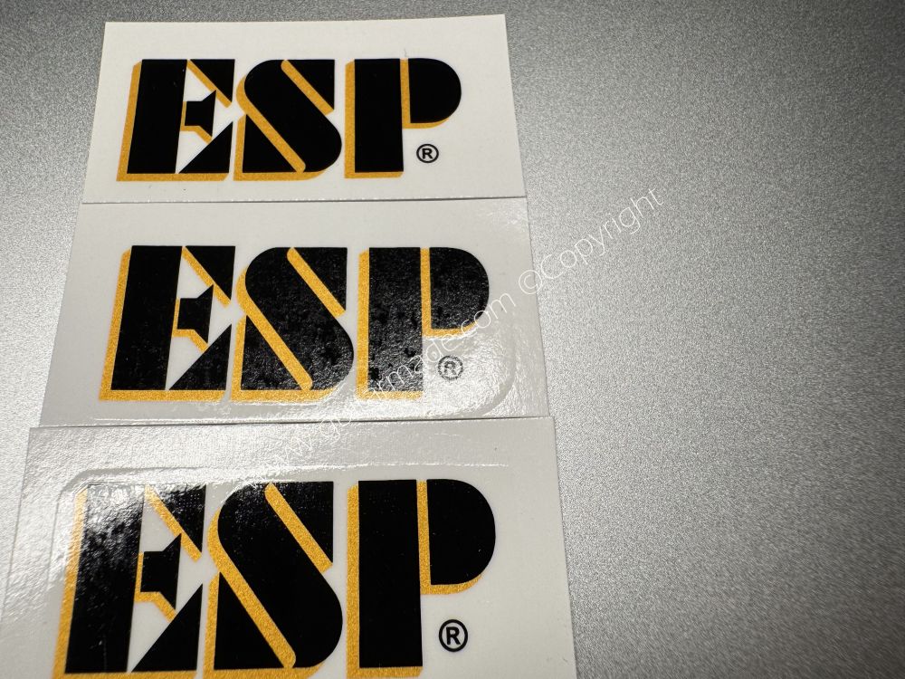 SHIP FROM CHINA !! BLACK+GOLD ESP GUITARS Guitar Waterslide Neck Headstock Decals Stickers