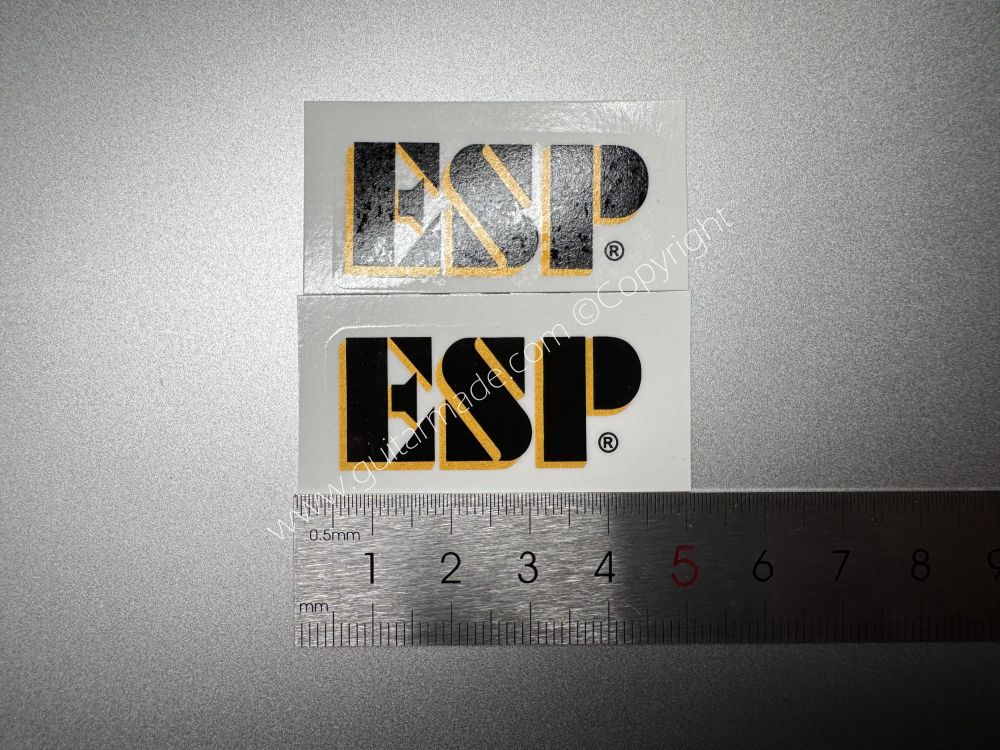 SHIP FROM CHINA !! BLACK+GOLD ESP GUITARS Guitar Waterslide Neck Headstock Decals Stickers