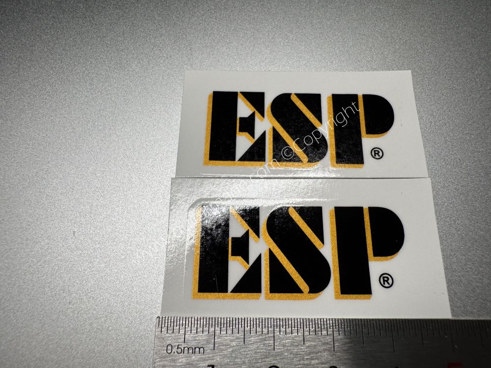 SHIP FROM CHINA !! BLACK+GOLD ESP GUITARS Guitar Waterslide Neck Headstock Decals Stickers