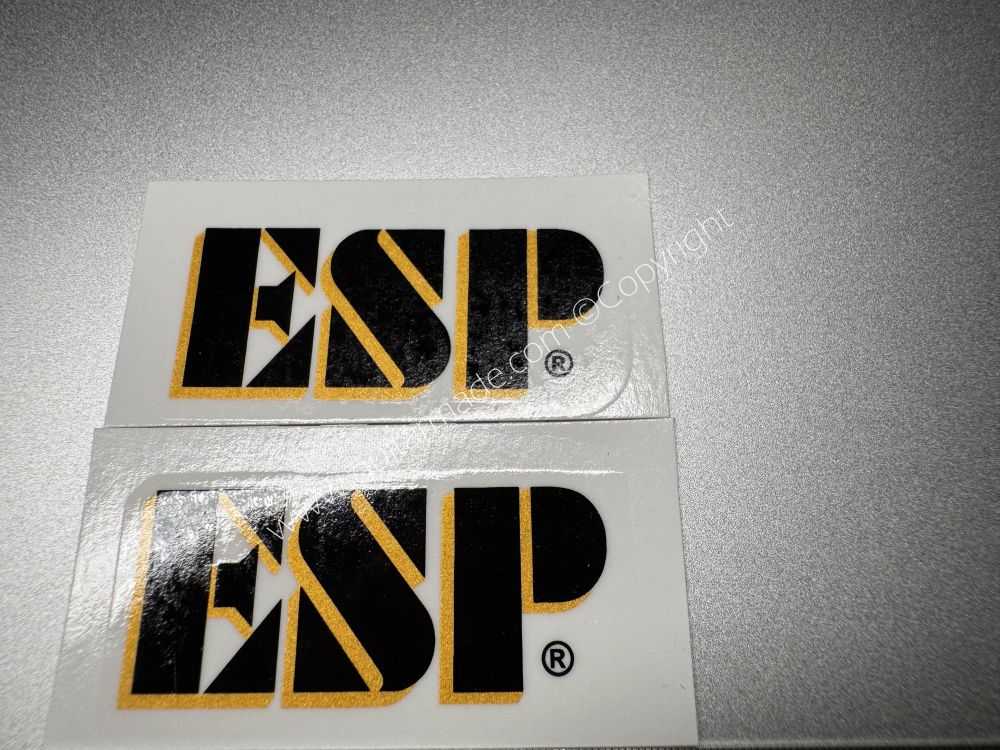 SHIP FROM CHINA !! BLACK+GOLD ESP GUITARS Guitar Waterslide Neck Headstock Decals Stickers