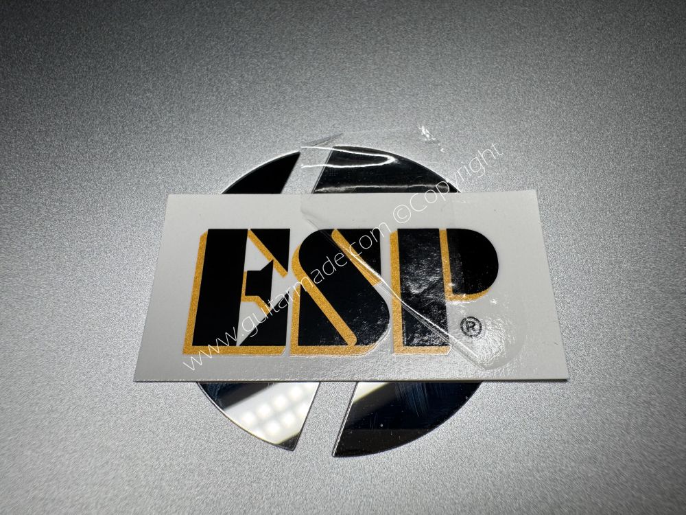 SHIP FROM CHINA !! BLACK+GOLD ESP GUITARS Guitar Waterslide Neck Headstock Decals Stickers