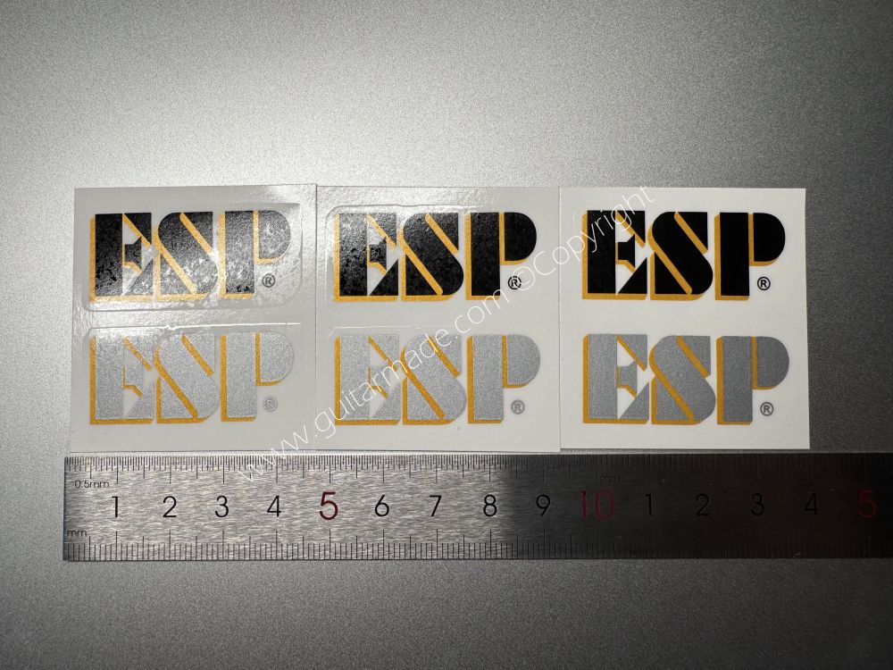 SHIP FROM CHINA !! BLACK+GOLD ESP GUITARS Guitar Waterslide Neck Headstock Decals Stickers
