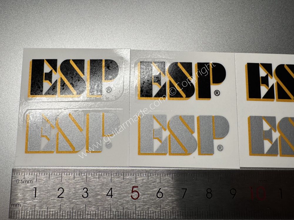 SHIP FROM CHINA !! BLACK+GOLD ESP GUITARS Guitar Waterslide Neck Headstock Decals Stickers