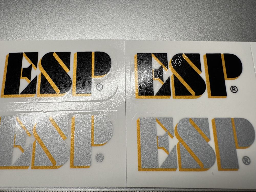 SHIP FROM CHINA !! BLACK+GOLD ESP GUITARS Guitar Waterslide Neck Headstock Decals Stickers