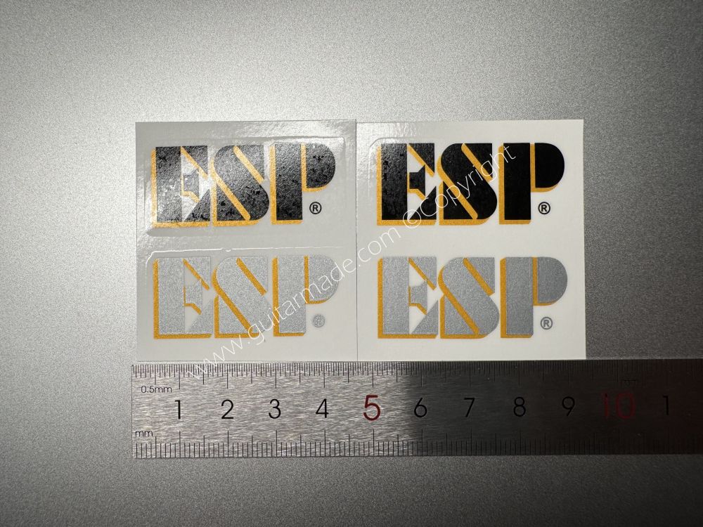 SHIP FROM CHINA !! BLACK+GOLD ESP GUITARS Guitar Waterslide Neck Headstock Decals Stickers