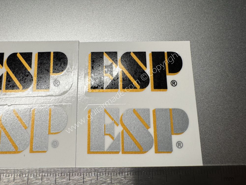 SHIP FROM CHINA !! BLACK+GOLD ESP GUITARS Guitar Waterslide Neck Headstock Decals Stickers