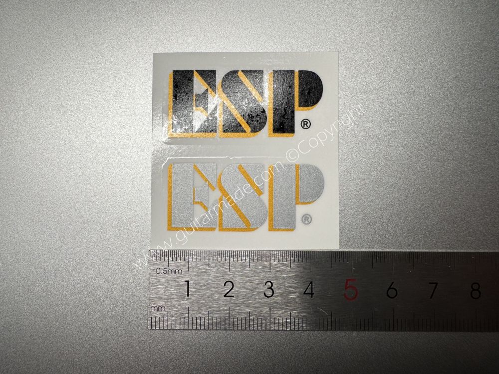 SHIP FROM CHINA !! BLACK+GOLD ESP GUITARS Guitar Waterslide Neck Headstock Decals Stickers