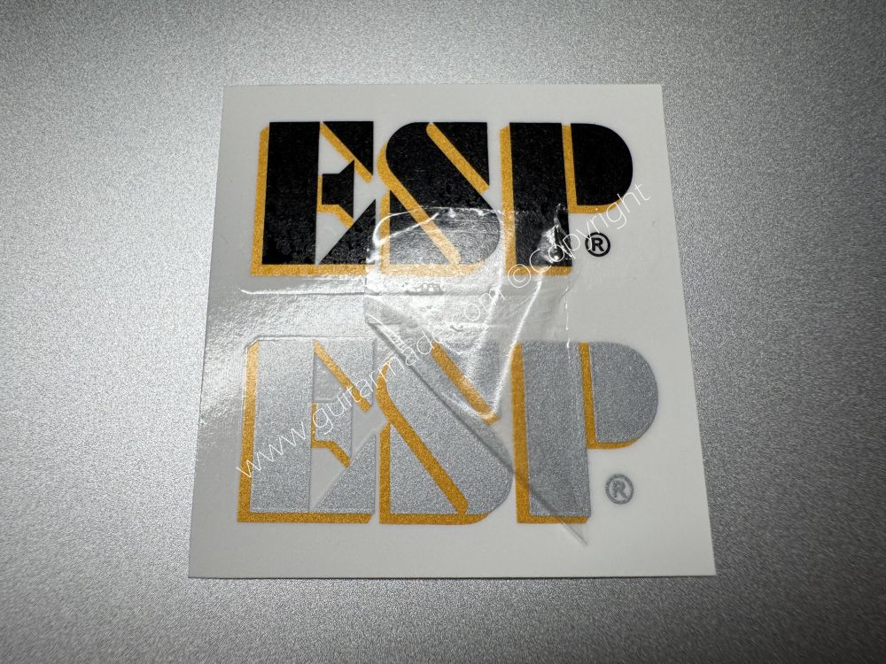 SHIP FROM CHINA !! BLACK+GOLD ESP GUITARS Guitar Waterslide Neck Headstock Decals Stickers