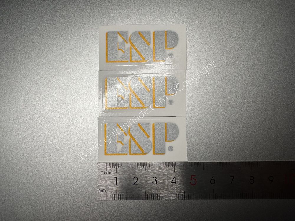 SHIP FROM CHINA !! SILVER+GOLD ESP GUITARS Guitar Waterslide Neck Headstock Decals Stickers