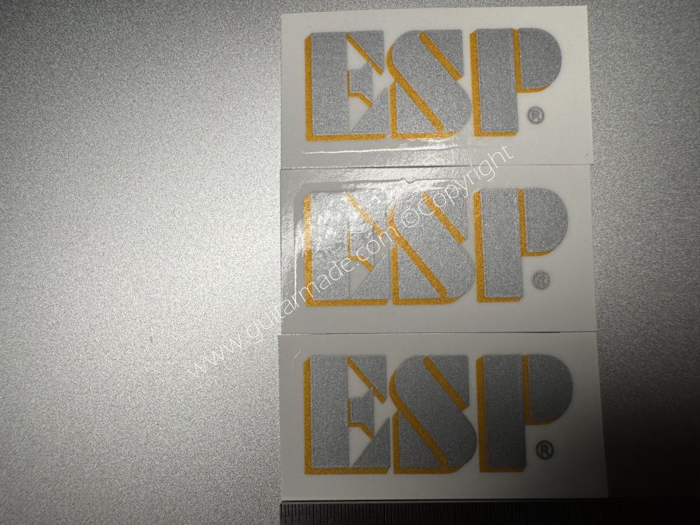 SHIP FROM CHINA !! SILVER+GOLD ESP GUITARS Guitar Waterslide Neck Headstock Decals Stickers