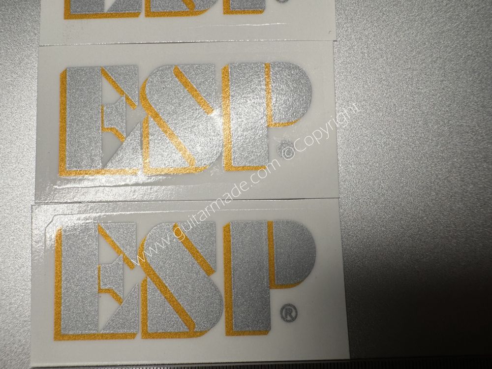 SHIP FROM CHINA !! SILVER+GOLD ESP GUITARS Guitar Waterslide Neck Headstock Decals Stickers