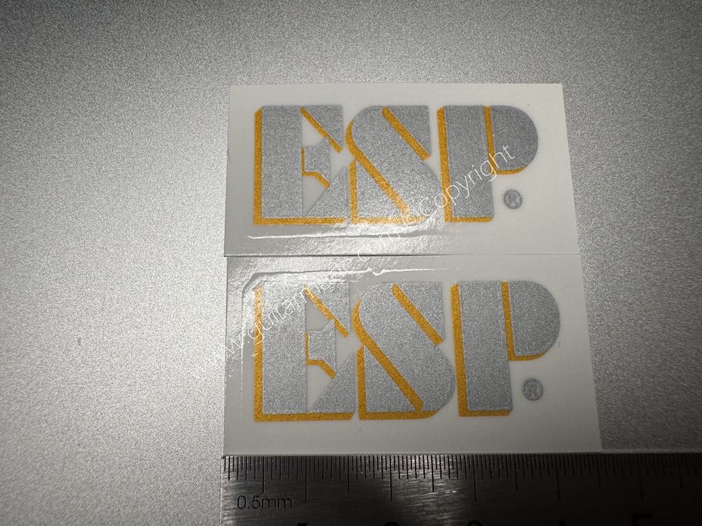 SHIP FROM CHINA !! SILVER+GOLD ESP GUITARS Guitar Waterslide Neck Headstock Decals Stickers