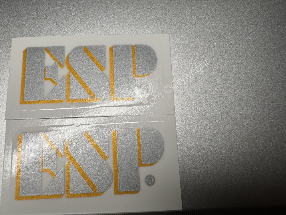 SHIP FROM CHINA !! SILVER+GOLD ESP GUITARS Guitar Waterslide Neck Headstock Decals Stickers