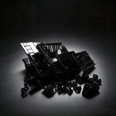 Printing of black resin components.