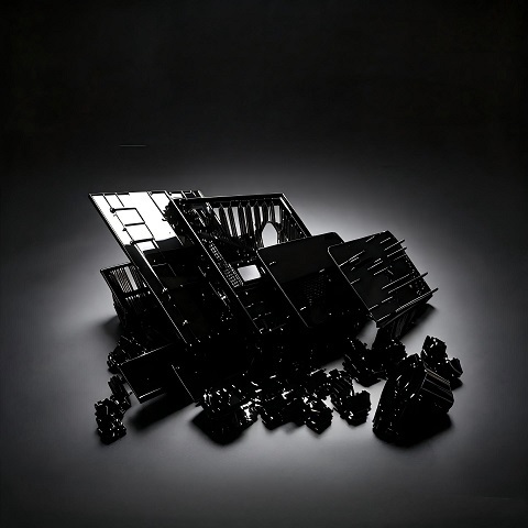 Printing of black resin components.