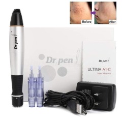 Dr.Pen Ultima A1-C with 2pcs 12pin Needle Cartridges Skin Care Tools Nano 3D Silicon Microneedling Derma Pen Machine Mesotherapy