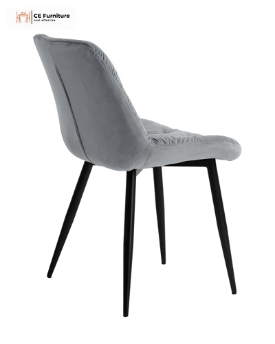 Grey Tufted Velvet Dining Chair