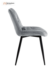 Grey Tufted Velvet Dining Chair