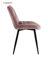 Pink Tufted Velvet Dining Chair