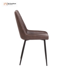 Brown Faux Leather Dining Chair