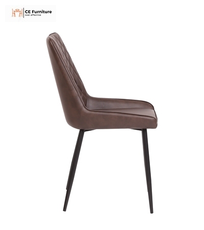 Brown Faux Leather Dining Chair