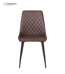 Brown Faux Leather Dining Chair