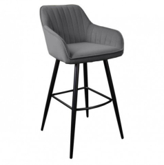 Grey Velvet Bar Stool