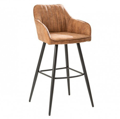 Brown Leather Bar Stools