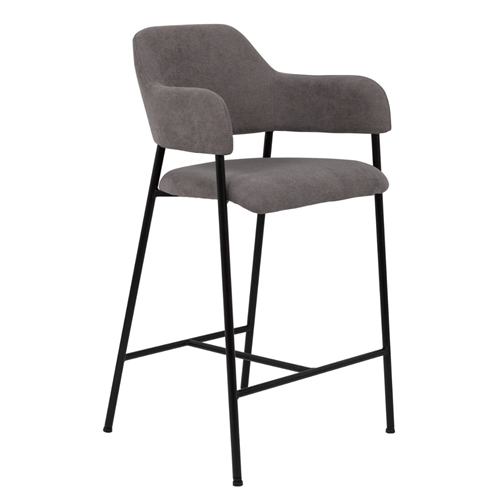 Dark Grey Fabric Barstool
