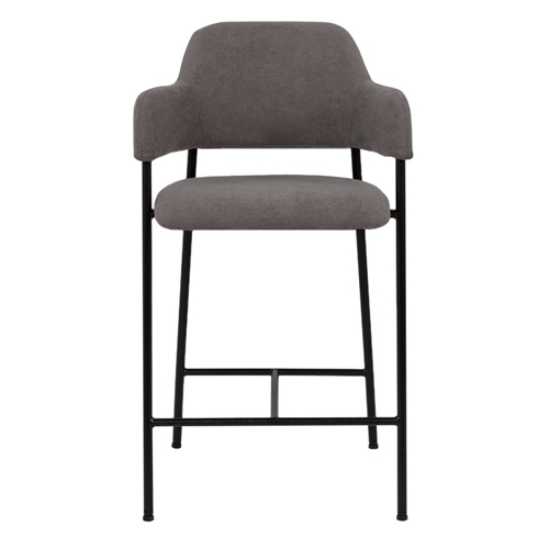 Dark Grey Fabric Barstool