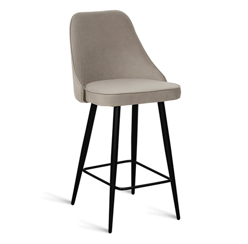 Beige Fabric Bar Stool