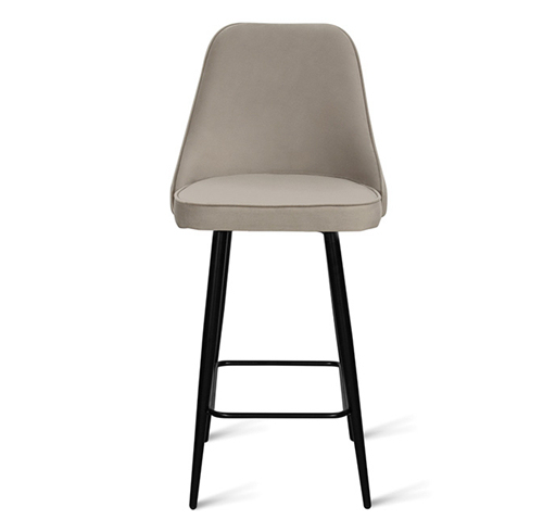 Beige Fabric Bar Stool