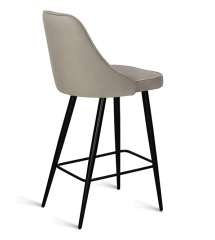 Beige Fabric Bar Stool