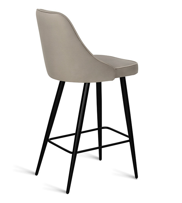 Beige Fabric Bar Stool