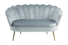 Grey Velvet Loveseat