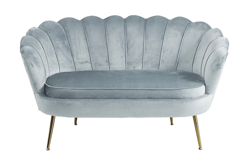 Grey Velvet Loveseat