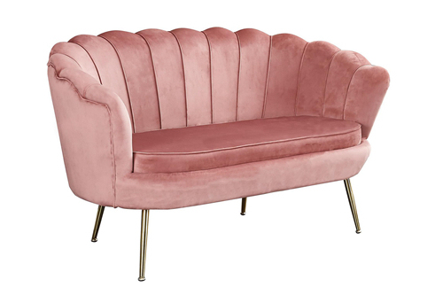 Pink velvet 2 Seater Sofa